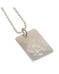 Rangers FC Silver Plated Dog Tag & Chain Maznun Football