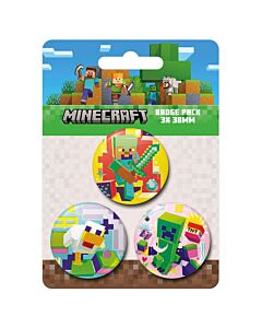 Minecraft 3 Button Badges Maznun Football