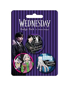 Wednesday 3 Button Badges Maznun Football