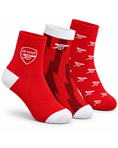 Arsenal FC 3pk Adults Fashion Socks 4-7 Maznun Football
