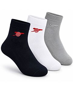 Arsenal FC 3pk Adults Ankle Socks 7-11 Maznun Football