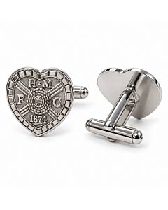 Hearts FC Silver Plated Formed Cufflinks Maznun Football