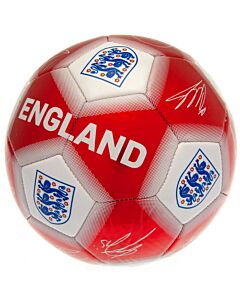 England FA Red & White Signature Football-160741