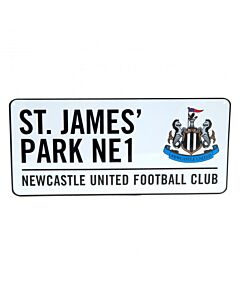 Newcastle United FC White Street Sign-4552