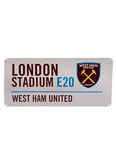 West Ham United FC White Street Sign-111917