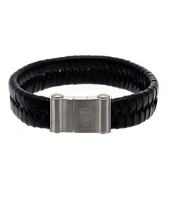 Arsenal FC Single Plait Leather Bracelet-65957