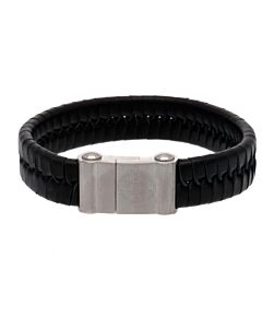Leicester City FC Single Plait Leather Bracelet-66006