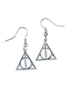 Harry Potter Silver Plated Deathly Hallows Hook Earrings-153386