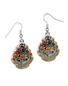 Harry Potter Silver Plated Hogwarts Crest Hook Earrings-153385