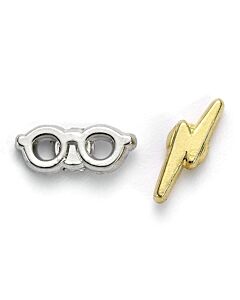 Harry Potter Silver Plated Lightning Bolt & Glasses Stud Earrings-174376