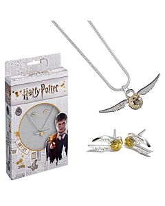 Harry Potter Silver Plated Necklace & Earrings Golden Snitch-153403
