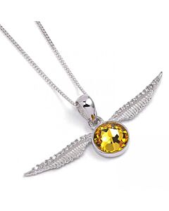 Harry Potter Sterling Silver Golden Snitch Crystal Necklace-167352