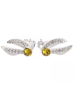 Harry Potter Sterling Silver Golden Snitch Crystal Stud Earrings-187435