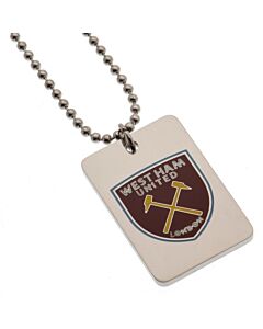 West Ham United FC Enamel Crest Dog Tag & Chain-187802