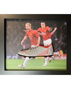 Manchester United FC Scholes Signed Boot (Framed)-188311