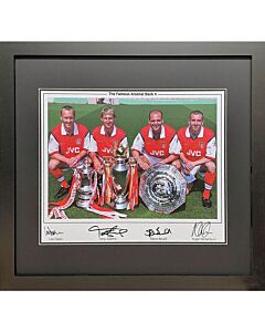 Arsenal FC Famous Back 4 Signed Framed Print-190080