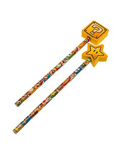 Super Mario 2pk Pencil & Topper Set-193064