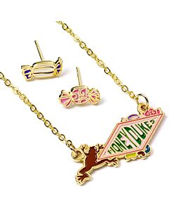 Harry Potter Gold Plated Necklace & Earrings Honeydukes-TM-00137