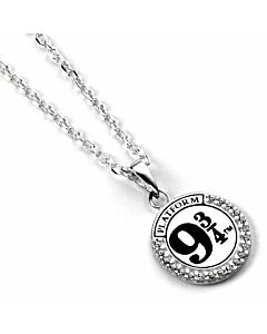 Harry Potter Sterling Silver 9 & 3 Quarters Crystal Necklace-TM-00479