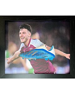 West Ham United FC Rice Signed Boot (Framed)-TM-00714