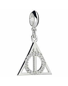 Harry Potter Sterling Silver Crystal Charm Deathly Hallows-TM-00817