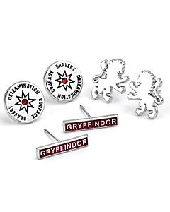 Harry Potter Silver Plated Gryffindor Stud Earring Set-TM-00989