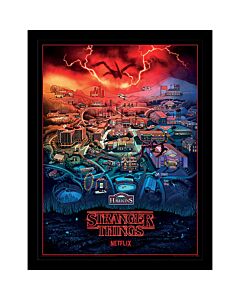 Stranger Things Framed Picture 16 x 12 Hawkins-TM-01083 Maznun Football