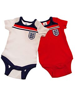 England FA 2 Pack Bodysuit 82 Retro 3-6 Mths-TM-01572