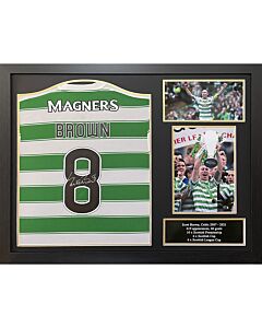 Celtic FC Brown Signed Shirt (Framed)-TM-01626