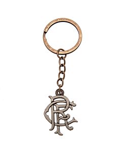 Rangers FC Antique Silver Scroll Crest Keyring-TM-01653