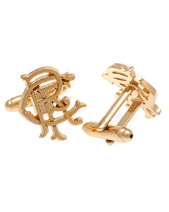 Rangers FC Gold Plated Scroll Crest Cufflinks-TM-01854