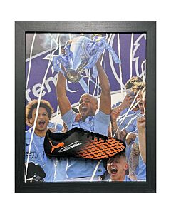 Manchester City FC Kompany Signed Boot (Framed)-TM-03185