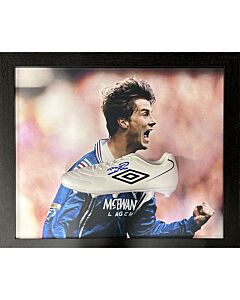 Rangers FC Laudrup Signed Boot (Framed)-TM-03186