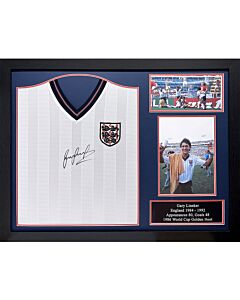 England FA 1986 Lineker Signed Shirt (Framed)-TM-03195