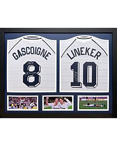 Tottenham Hotspur FC 1991 Lineker & Gascoigne Signed Shirts (Dual Framed)-TM-03207