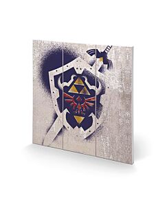 The Legend Of Zelda Shield Wood Print-173829
