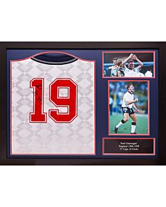 England FA 1990 Gascoigne Signed Shirt (Framed)-TM-02714