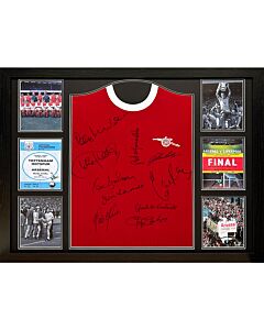 Arsenal FC 1971 Double Winners Signed Shirt (Framed)-TM-04675