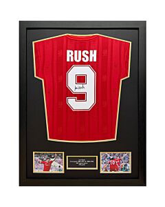 Liverpool FC 1986 Rush Signed Shirt (Framed)-TM-04678