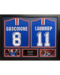 Rangers FC Laudrup & Gascoigne Signed Shirts (Dual Framed)-TM-04684
