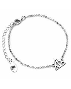 Harry Potter Sterling Silver Deathly Hallows Charm Bracelet-TM-04735