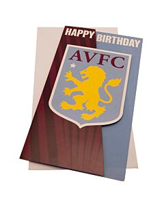 Aston Villa FC Crest Birthday Card-TM-03876 Maznun Football