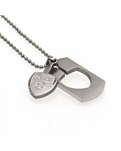 Arsenal FC Cut Out Crest Dog Tag & Chain-2229