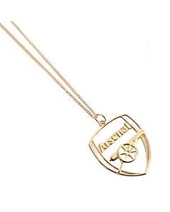Arsenal FC 18ct Gold Plated on Silver Crest Pendant & Chain-TM-05074
