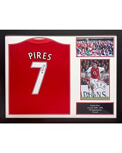 Arsenal FC Pires Signed Shirt (Framed)-TM-05400