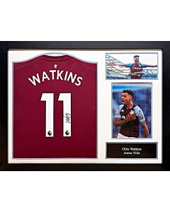 Aston Villa FC Watkins Signed Shirt (Framed)-TM-05402