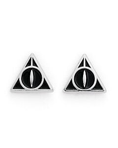 Harry Potter Silver Plated Deathly Hallows Stud Earrings-TM-06621