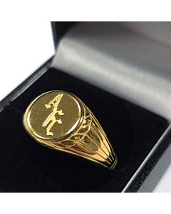 Arsenal FC 18ct Gold Plated on Silver Signet Ring - S-TM-06432 Maznun Football