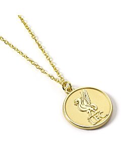 Liverpool FC Gold Finish Crest Necklace-TM-06392