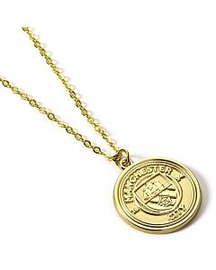 Manchester City FC Gold Finish Crest Necklace-TM-06393 Maznun Football
